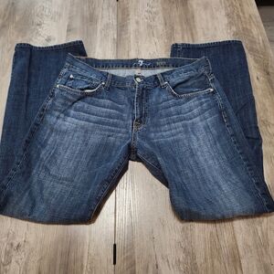 7 For All Mankind Brett Jeans Dark Wash Denim Bootcut Mens Size 36